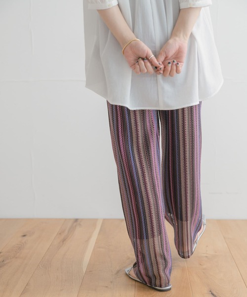 「ITEMS URBANRESEARCH」 イージーパンツ FREE パープル レディース_画像3