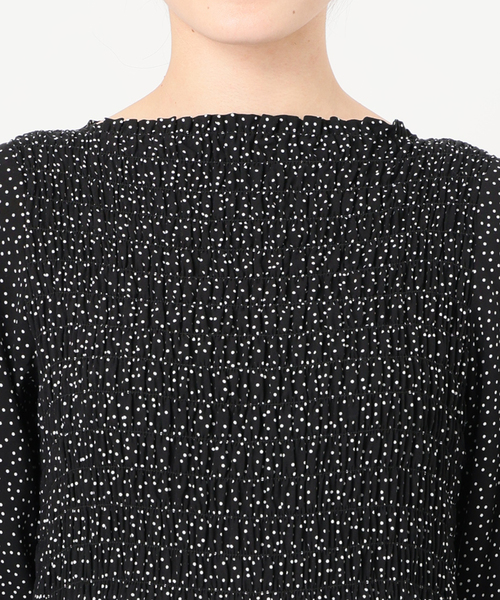 新品！試着のみ！ スローブイエナ　ドットシャーリングワンピース 追加2》ドットシャーリングワンピース（ワンピース）｜SLOBE IENA