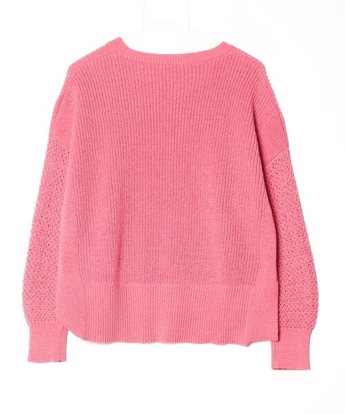 「Simplicite」 長袖ニット - ピンク レディースの画像2