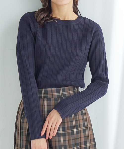 「Honeys」 長袖ニット M サックスブルー レディース_画像6