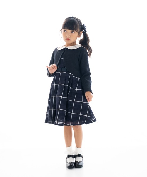ワンピース シャドウチェック　ワンピース キッズ 子供服 女の子
