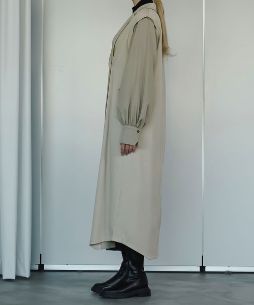 「Ezick」 長袖ワンピース FREE ライトベージュ レディース_画像4