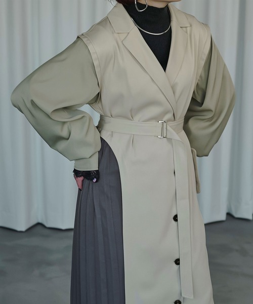 「Ezick」 長袖ワンピース FREE ライトベージュ レディース_画像9