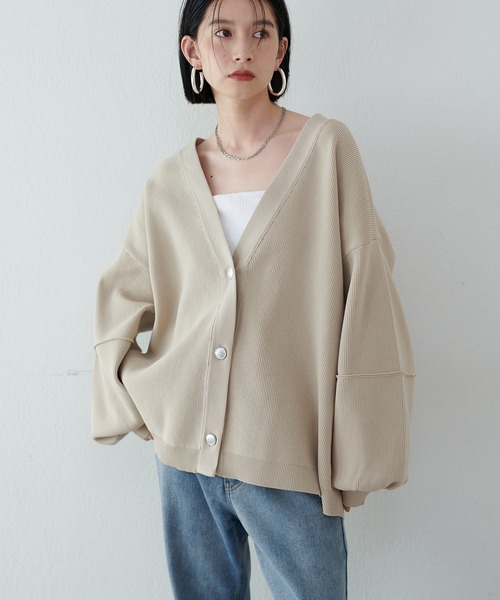 「LARUTA」 ニットカーディガン FREE ベージュ レディース_画像4