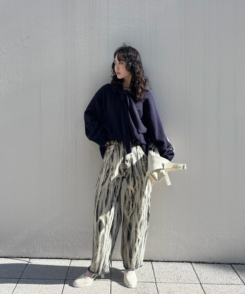 AMERI HAND BLEACH LOOSE DENIM 美品 Ameri（アメリ） ワイドパンツ ジーンズ デニム デニムパンツ HAND