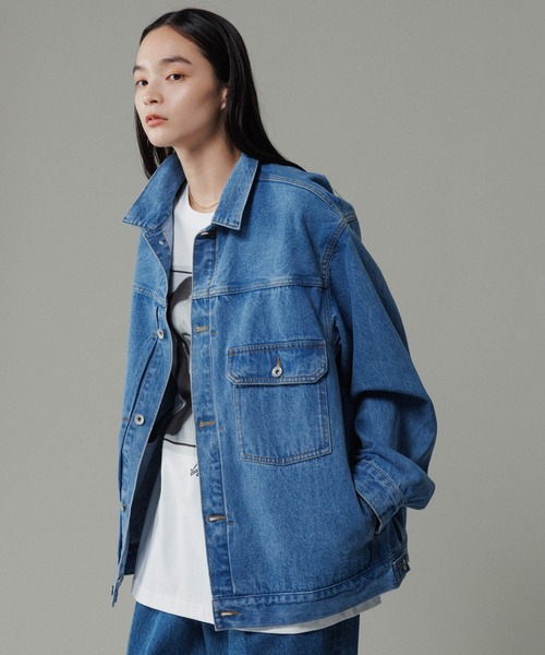 ADAM ET ROPE'（アダムエロペ） デニムジャケット gジャン ブリーチ