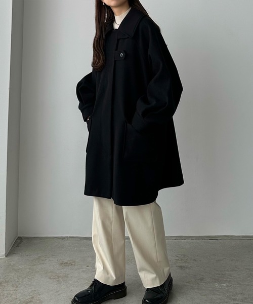 「callautia」 ステンカラーコート X-LARGE ブラック レディース_画像3