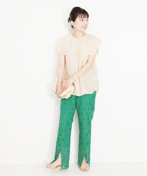 「VERMEIL par iena」 ノースリーブチュニック - ベージュ レディース_画像2