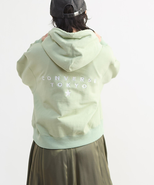 パーカー EMBROIDERED LOGO HOODIE レディース