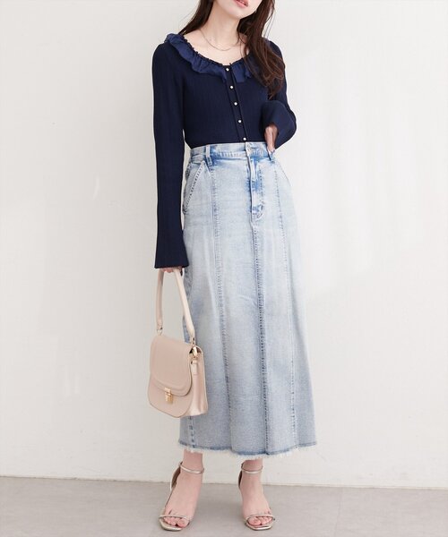 natural couture デニムスカート ストレートデニムタイトスカート