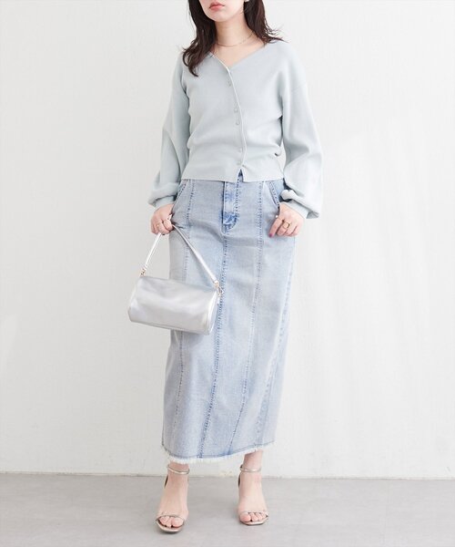 natural couture デニムスカート ストレートデニムタイトスカート