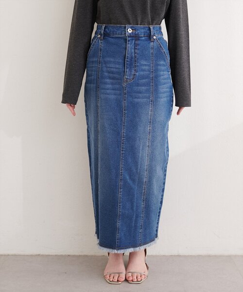 natural couture デニムスカート ストレートデニムタイトスカート