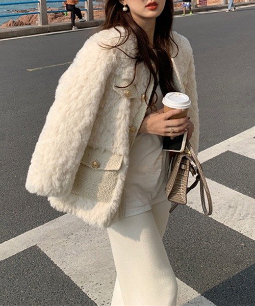 「Jasmine Grandiflorum」 ノーカラージャケット SMALL ホワイト レディース_画像7