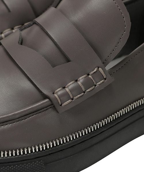 「ZUCCa」 ローファー M size グレー メンズ_画像4