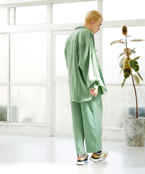 「Nilway」 長袖シャツ MEDIUM グリーン メンズ_画像8