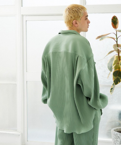 「Nilway」 長袖シャツ MEDIUM グリーン メンズ_画像9