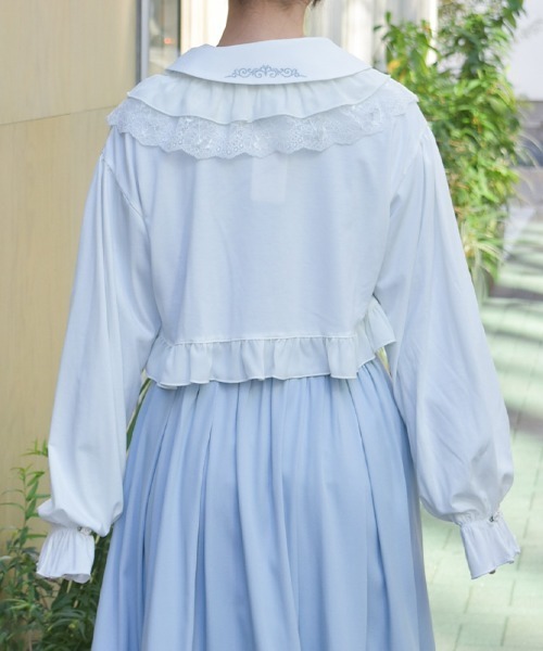 ゆきき OBLI オブリ フリルボーダーカットソー ほしのあき着用 長袖 axes femme（アクシーズ ファム） カーディガン フリルカットソー