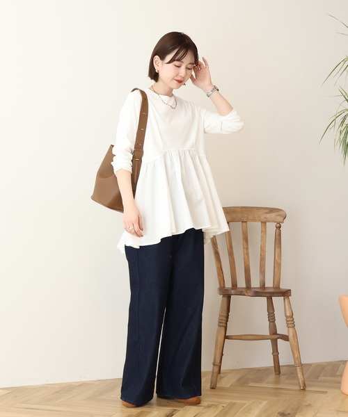 tシャツ 布帛切替ペプラムプルオーバー レディース | AMERICAN HOLIC | 08