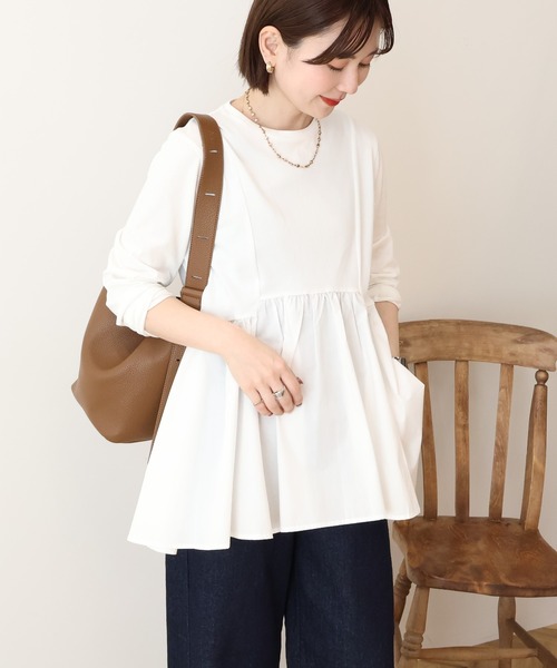 tシャツ 布帛切替ペプラムプルオーバー レディース | AMERICAN HOLIC | 10