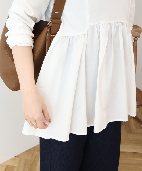 tシャツ 布帛切替ペプラムプルオーバー レディース | AMERICAN HOLIC | 14