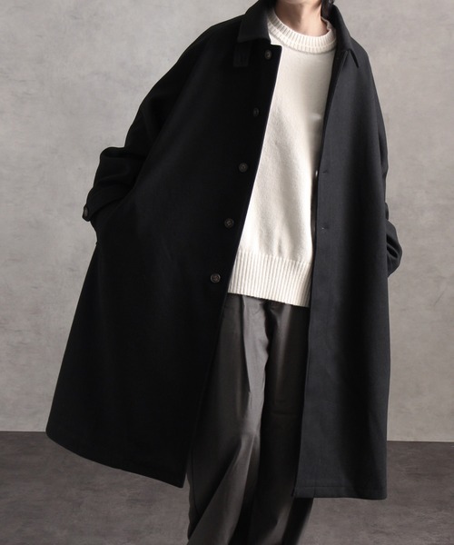 「welise」 ステンカラーコート L ブラック メンズ_画像9