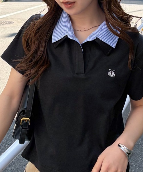solleim（ソルレム） tシャツ レイヤード襟付きカットソー レディース
