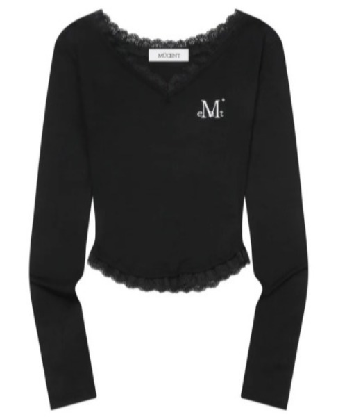 【極美品】machatt lace long Tshirtブラック MUCENT（ムセント） tシャツ MUCENTブランド直輸入正規品/SUNNIOR LACE