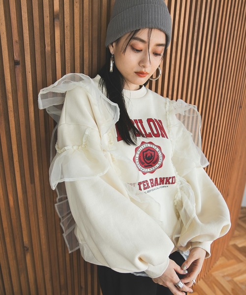 「bohmal」 スウェットカットソー FREE アイボリー レディース_画像2