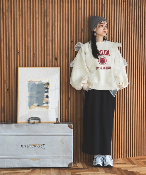 「bohmal」 スウェットカットソー FREE アイボリー レディース_画像3