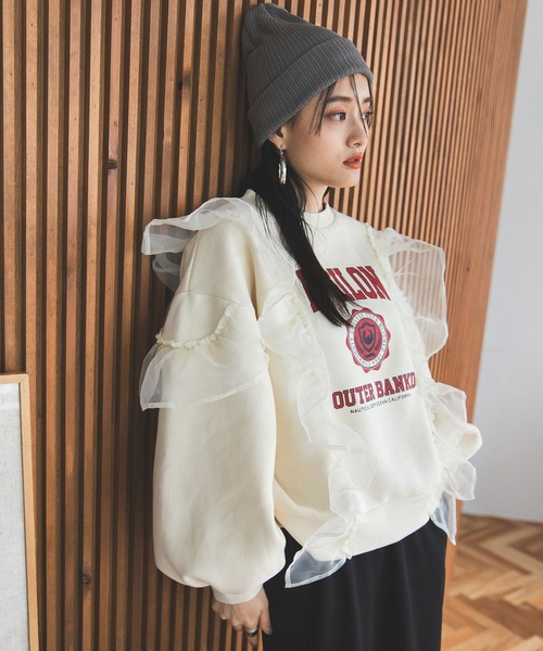 「bohmal」 スウェットカットソー FREE アイボリー レディース_画像4