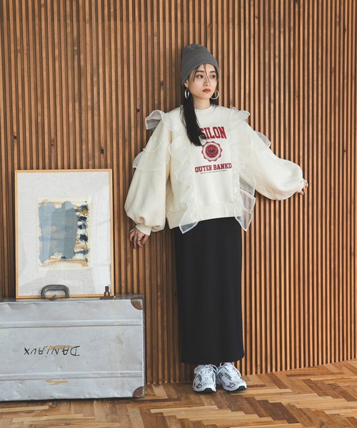 「bohmal」 スウェットカットソー FREE アイボリー レディース_画像6