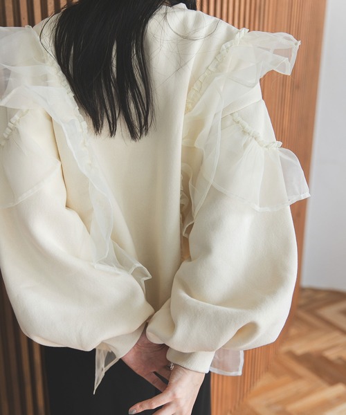 「bohmal」 スウェットカットソー FREE アイボリー レディース_画像9