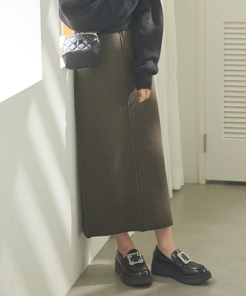 「KOBE LETTUCE」 ニットワンピース M グレイッシュベージュ レディース_画像4