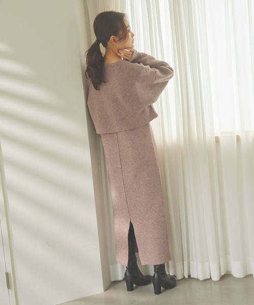 「KOBE LETTUCE」 ニットワンピース M グレイッシュベージュ レディース_画像6