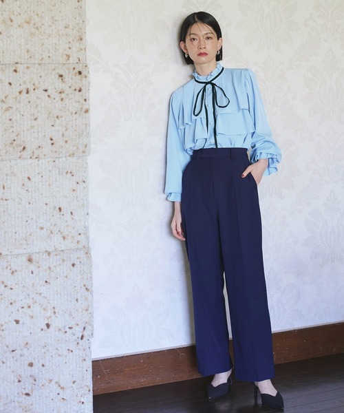 「RUIRUE BOUTIQUE」 長袖ブラウス LL ネイビー レディース_画像8