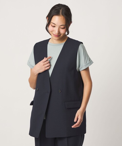 A DAY IN THE LIFE ベスト ジレ メッシュ 2ボタン ジレ ‐セットアップ