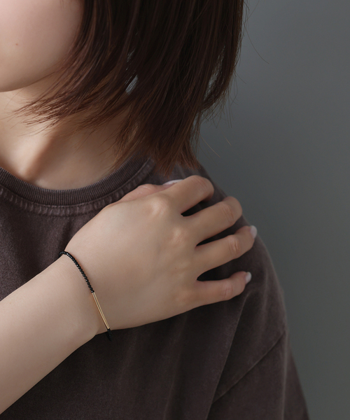 Lilas ブレスレット ゴールドパイプオニキスブレスレット K10