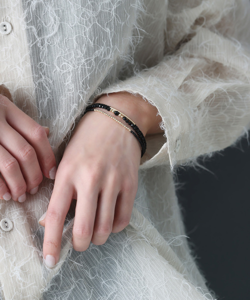 Lilas ブレスレット ゴールドパイプオニキスブレスレット K10