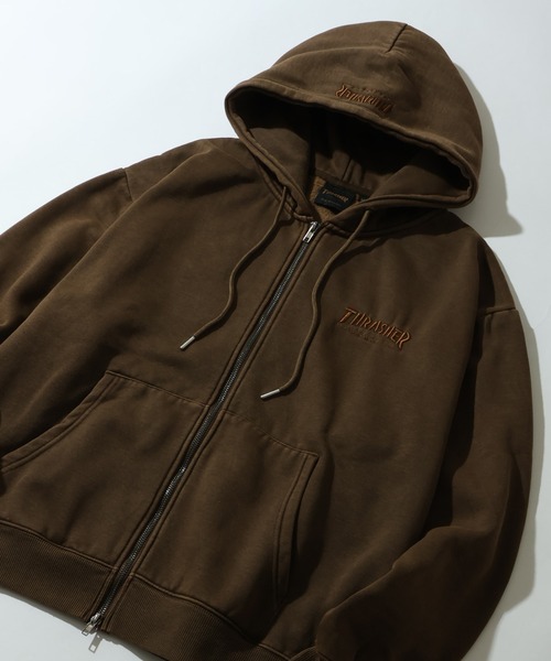 「THRASHER」 ジップアップパーカー X-LARGE チャコール メンズの画像