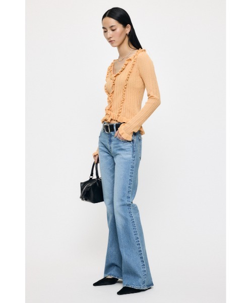 MOUSSY POINTELLE RUFFLE カーディガン＆キャミソール 白 MOUSSY | POINTELLE RUFFLE カーディガン＆キャミソール (ニット