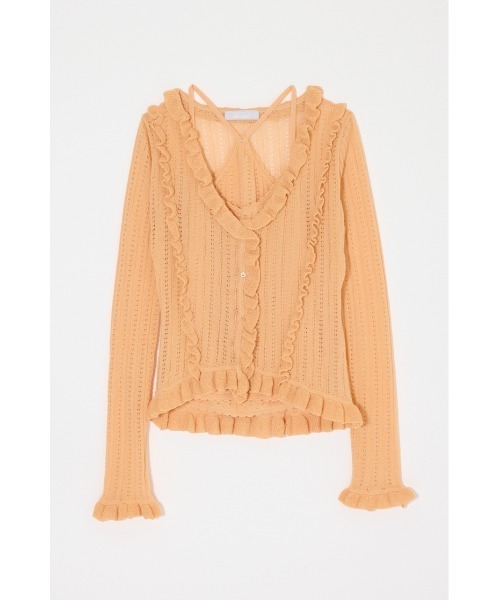 MOUSSY（マウジー） カーディガン 「26年SS新作」POINTELLE RUFFLE