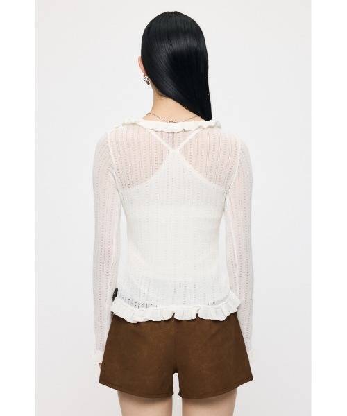 MOUSSY（マウジー） カーディガン 「26年SS新作」POINTELLE RUFFLE