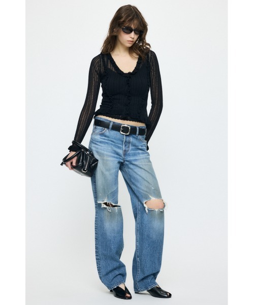 MOUSSY（マウジー） カーディガン 「26年SS新作」POINTELLE RUFFLE