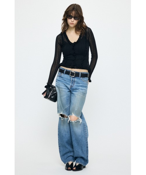 MOUSSY（マウジー） カーディガン 「26年SS新作」POINTELLE RUFFLE