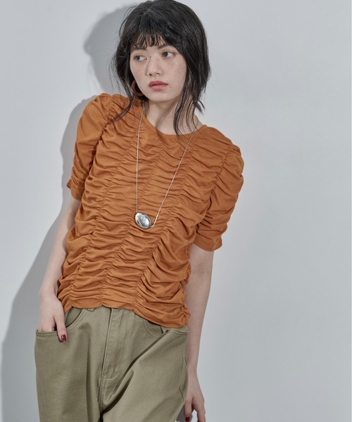 THE Yon tシャツ 半袖 2WAYシャーリングシアーハーフスリーブ