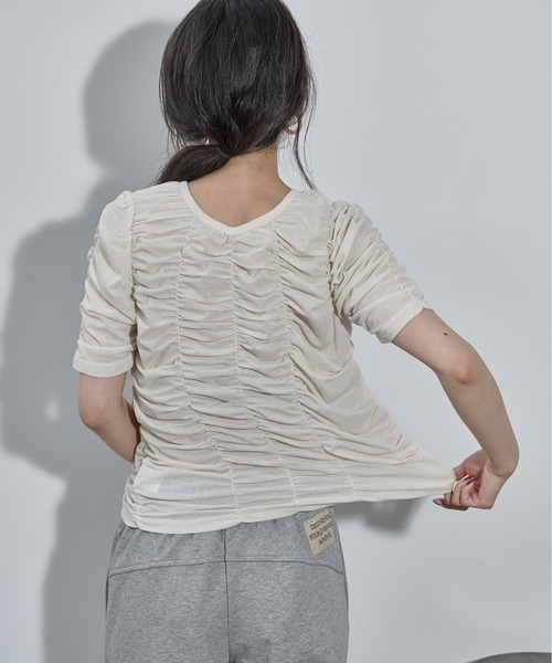 THE Yon tシャツ 半袖 2WAYシャーリングシアーハーフスリーブ
