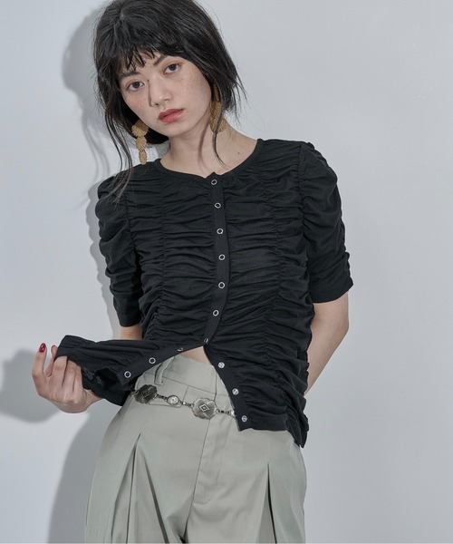 THE Yon tシャツ 半袖 2WAYシャーリングシアーハーフスリーブ