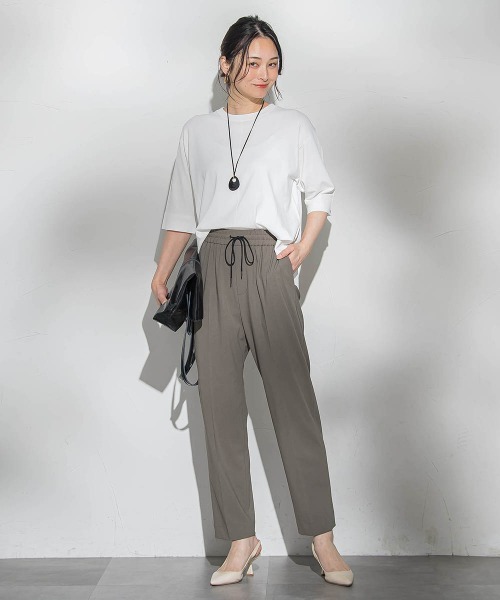 uvカット パンツ 「WEB限定」「待望の再登場！」Active Beautyテーパードパンツ「13号あり/洗濯機で洗える」 レディースの画像