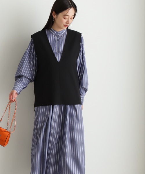 「N.（N. Natural Beauty Basic）」 コンビワンピース MEDIUM ブルー レディースの画像