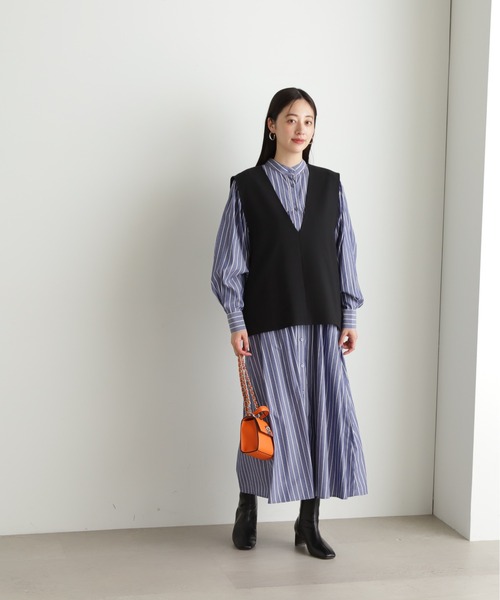 「N.（N. Natural Beauty Basic）」 コンビワンピース MEDIUM ブルー レディースの画像